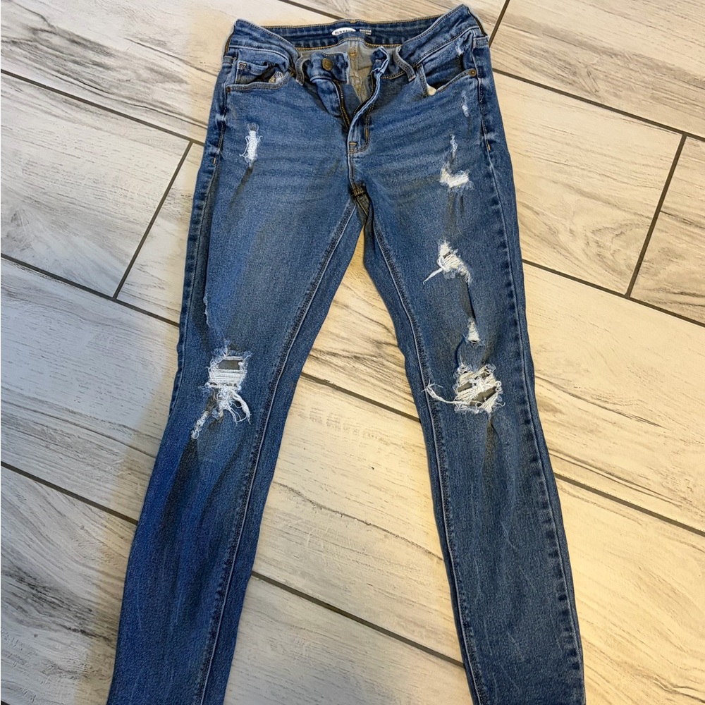 Old Navy Ripped Blue Skinny Jeans